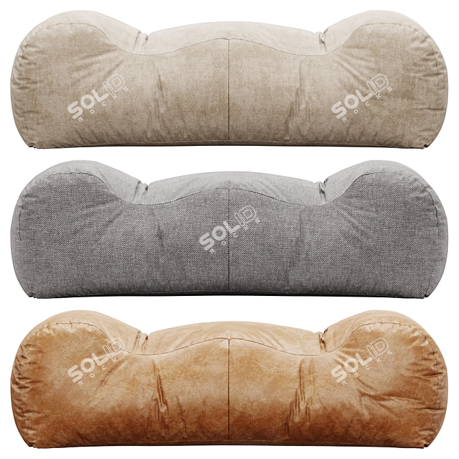 Cozy Comfort Bean Bag Sofa 3D model image 6