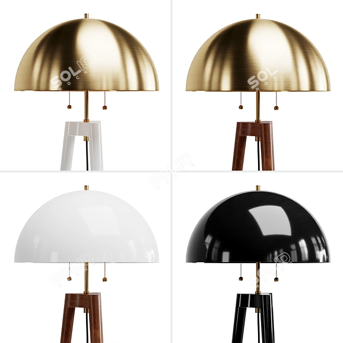 Fife Tripod Floor Lamp: Unparalleled Design + 7 Materials 3D model image 2