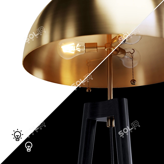 Fife Tripod Floor Lamp: Unparalleled Design + 7 Materials 3D model image 5