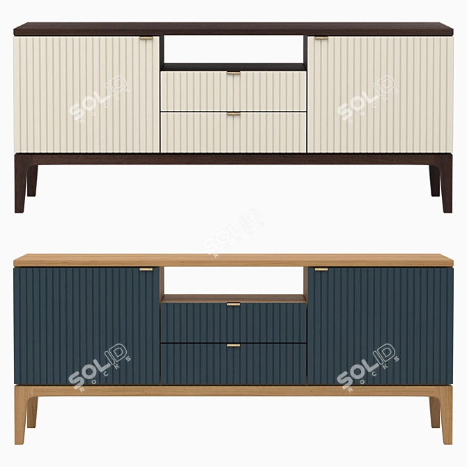 Elegant TV Cabinet with Customizable Finish 3D model image 1