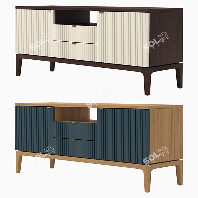 Elegant TV Cabinet with Customizable Finish 3D model image 2
