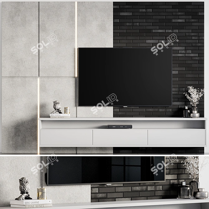 Sleek TV Wall Mount | High Quality 3D model image 1