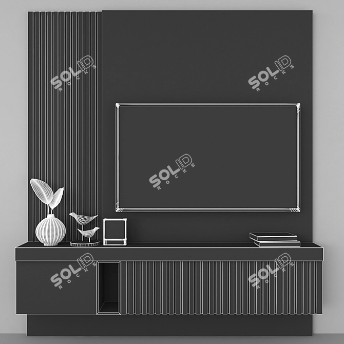 Modern TV Wall Set110 - Stylish and Functional 3D model image 4