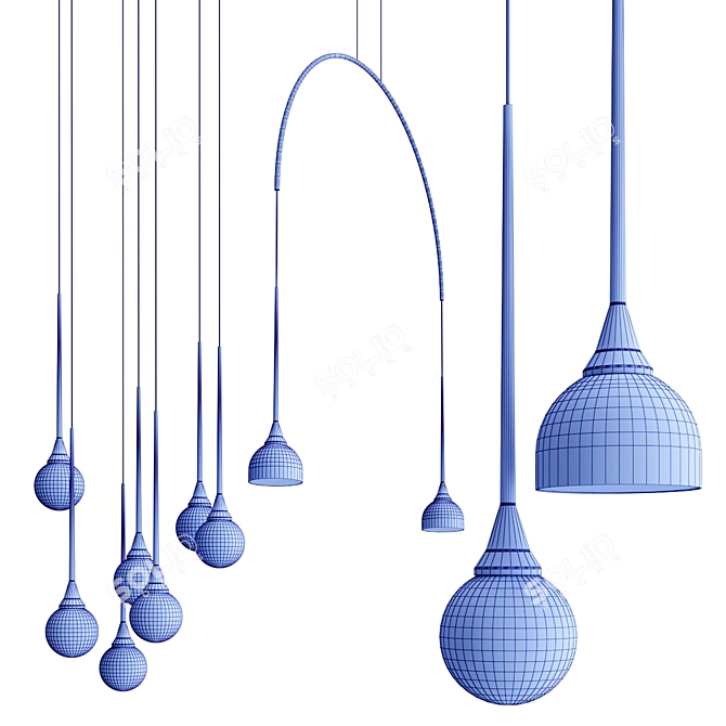 Elegant LED Pendant Lamp TULIPANO Collection 3D model image 3