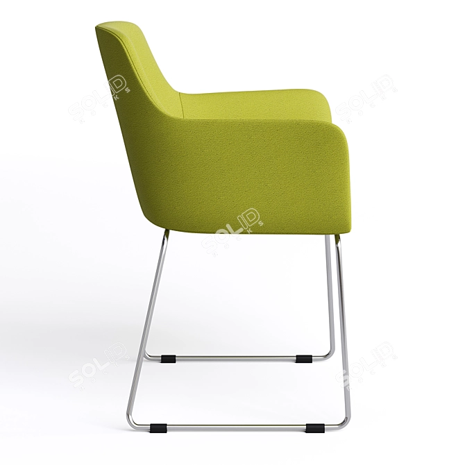 Minimalist Office Chair: City by Quadrifoglio with Chrome Legs 3D model image 3