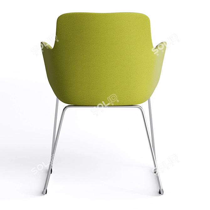 Minimalist Office Chair: City by Quadrifoglio with Chrome Legs 3D model image 5