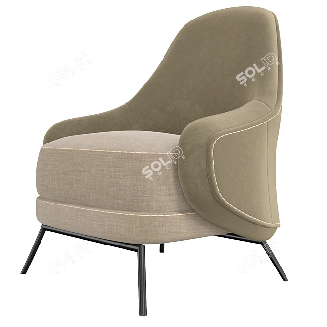 Angie 2017 Armchair: Modern, Stylish, and Comfortable 3D model image 3