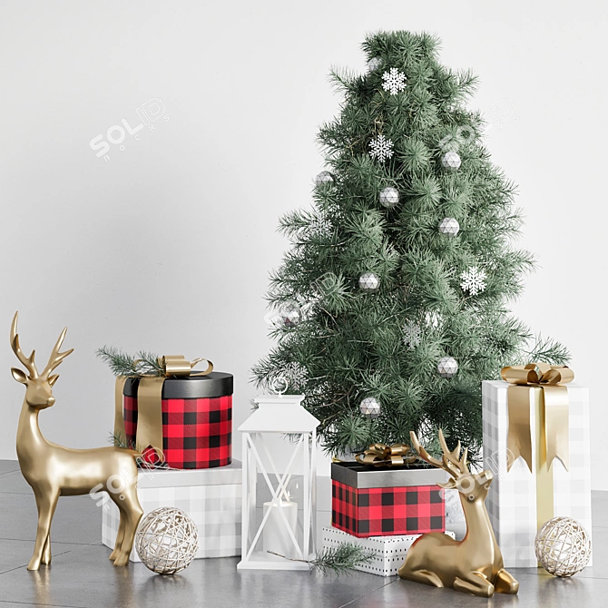 Festive Christmas Ornament - Elegant Design 3D model image 2