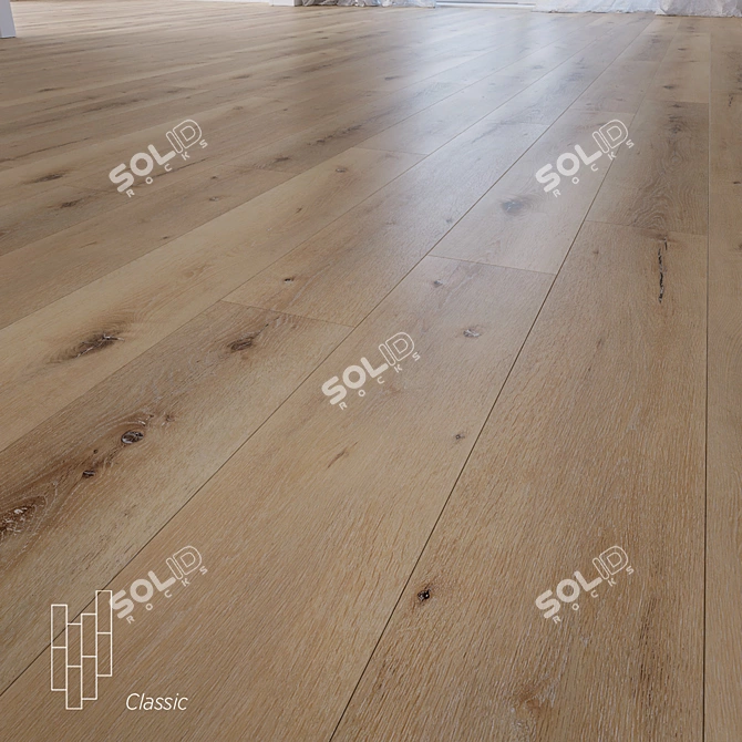 Gossamer Oak Plank Flooring 3D model image 1