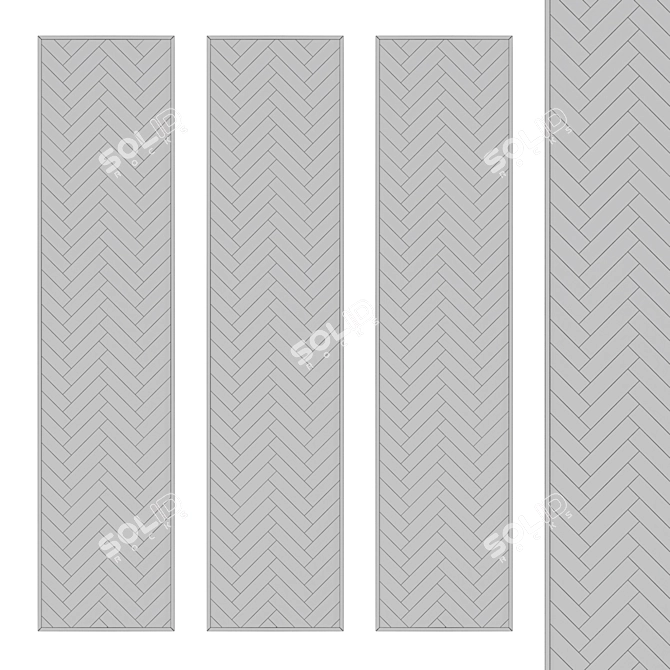 Pasilla Pine Handcrafted Decor Panel 3D model image 3