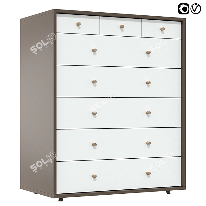Modern Chest of Drawers: D2 02 3D model image 1