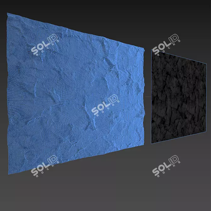 Displaced Stone Wall Texture 3D model image 5