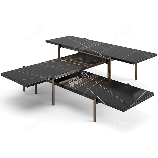 Minotti Superquadra Coffee Tables Set 3D model image 4