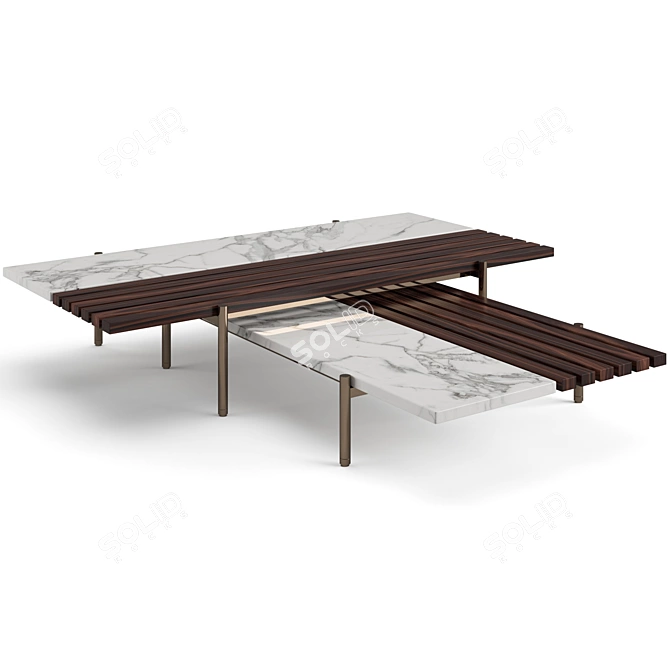 Minotti Superquadra Coffee Tables Set 3D model image 3