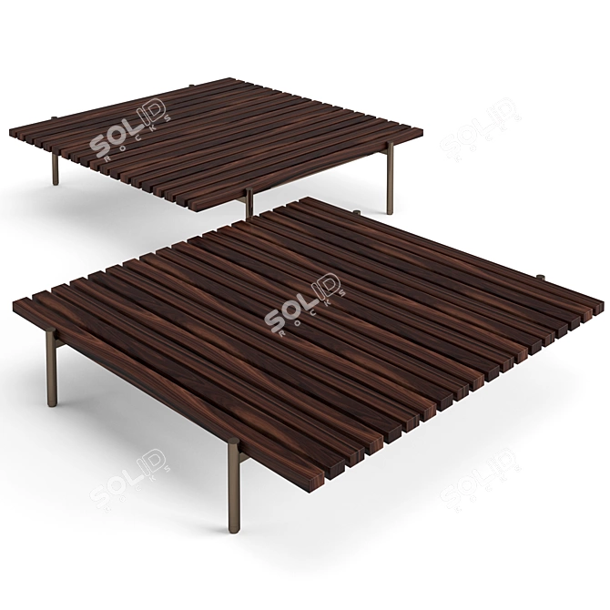 Minotti Superquadra Coffee Tables Set 3D model image 6