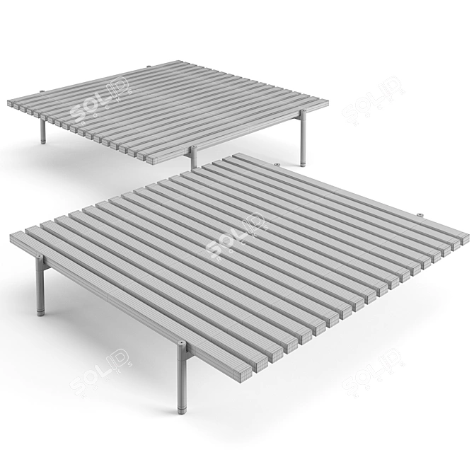 Minotti Superquadra Coffee Tables Set 3D model image 7