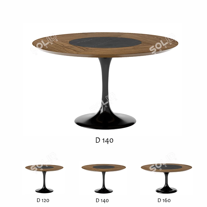 Apriori T Oval Dining Table 3D model image 3