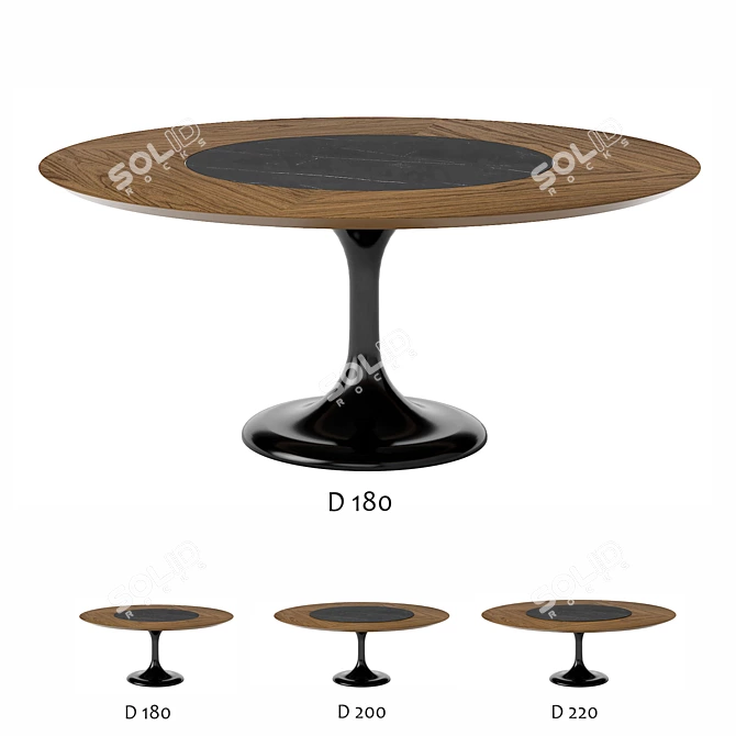 Apriori T Oval Dining Table 3D model image 1