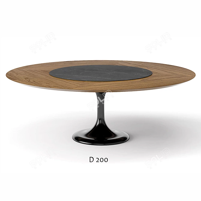 Apriori T Oval Dining Table 3D model image 3