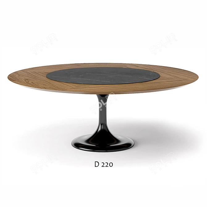 Apriori T Oval Dining Table 3D model image 4