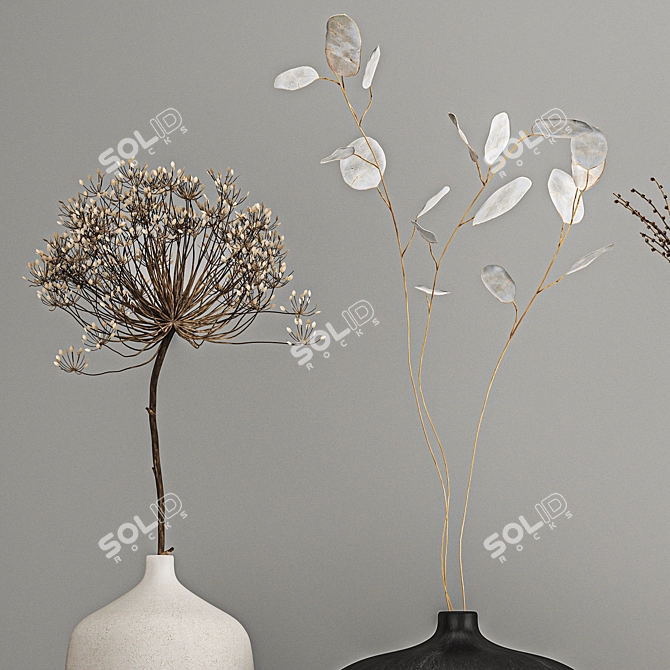 Dried Flower Vase Set 3D model image 3