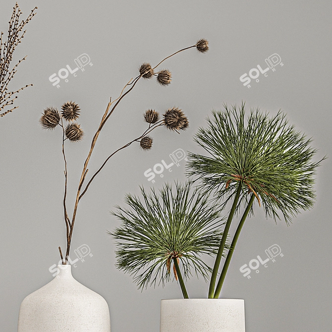 Dried Flower Vase Set 3D model image 5