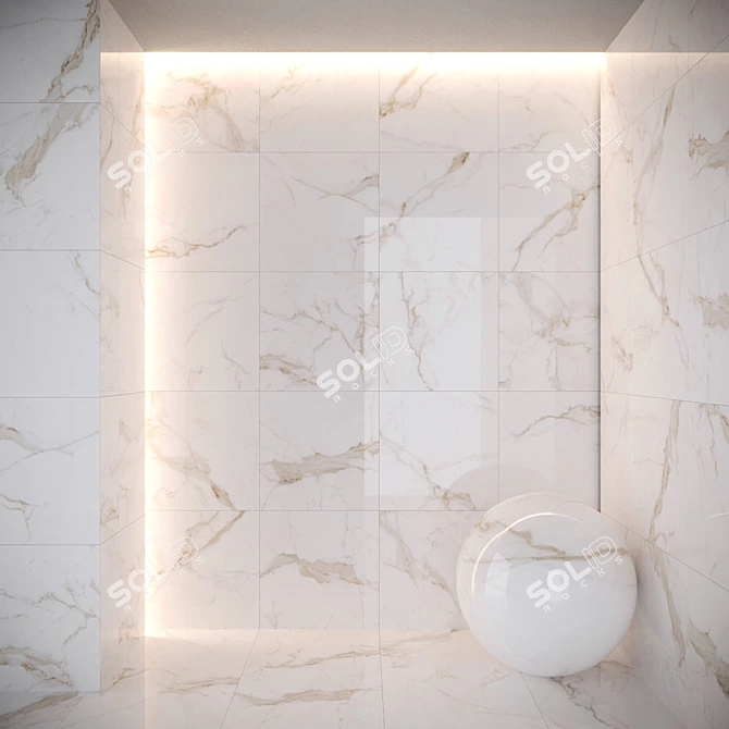 Alcora Gold Glossy Floor/Wall Tile 3D model image 3