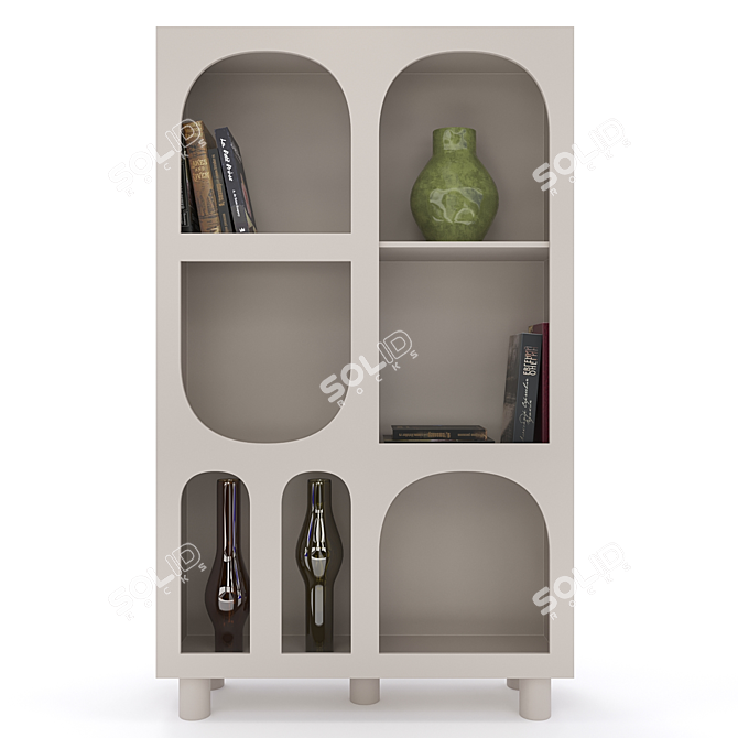 Modern Pine Bookcase: Archy 3D model image 1