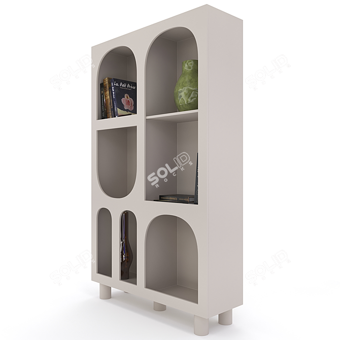 Modern Pine Bookcase: Archy 3D model image 2