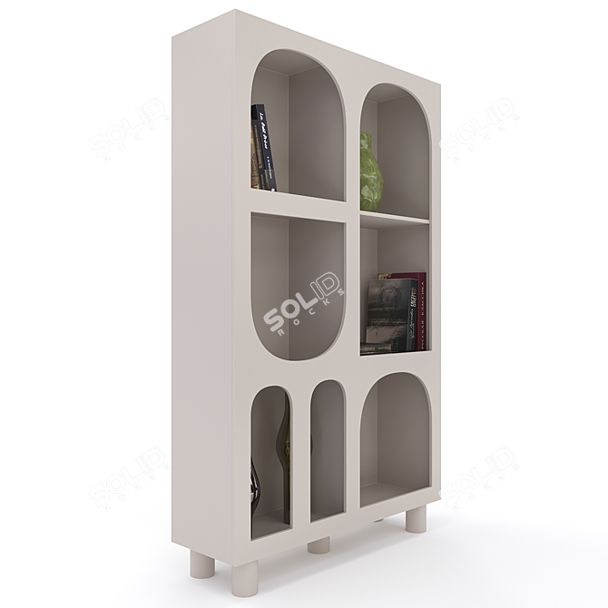 Modern Pine Bookcase: Archy 3D model image 3