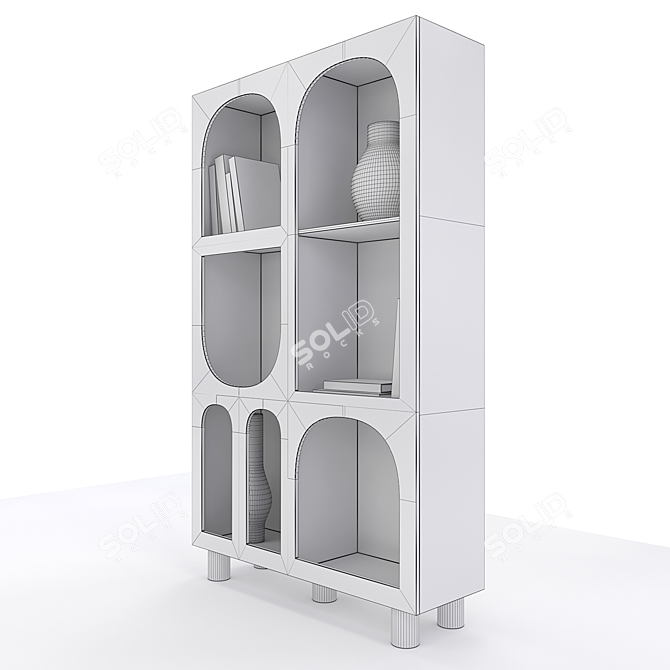 Modern Pine Bookcase: Archy 3D model image 4