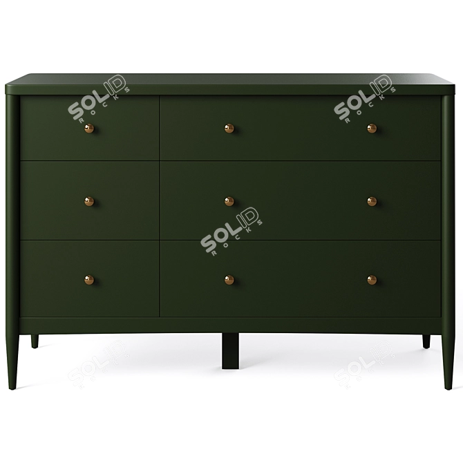 Hampshire Kids 6-Drawer Dresser 3D model image 2