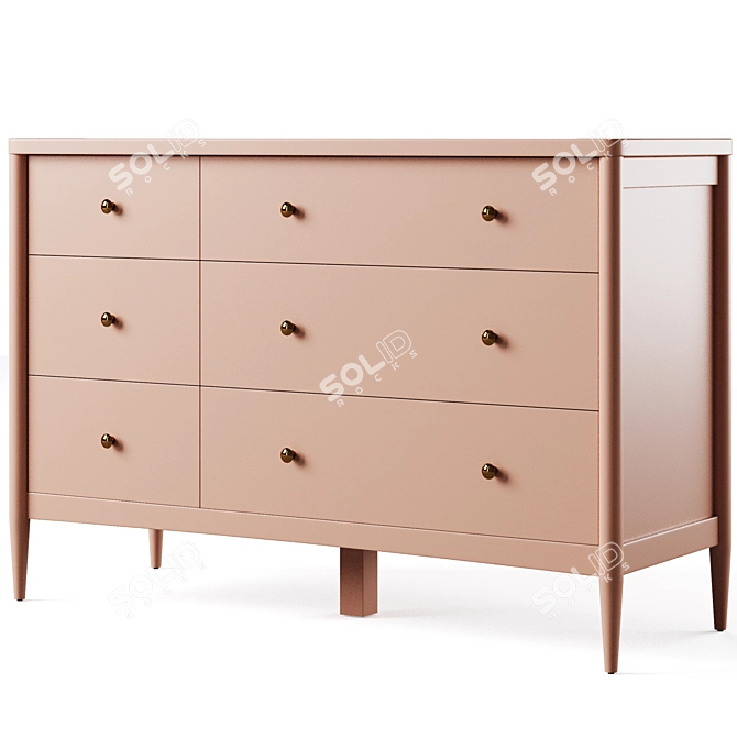 Hampshire Kids 6-Drawer Dresser 3D model image 3