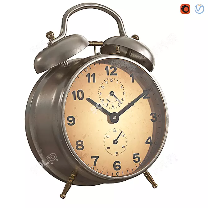 Sleek Modern Alarm Clock 3D model image 1
