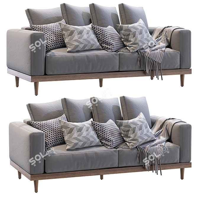 Modern West Elm Newport Sofa 3D model image 3