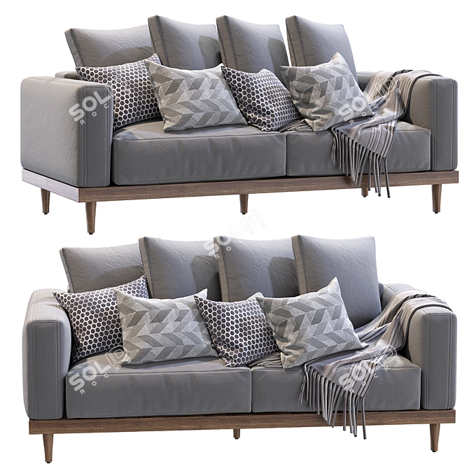 Modern West Elm Newport Sofa 3D model image 4