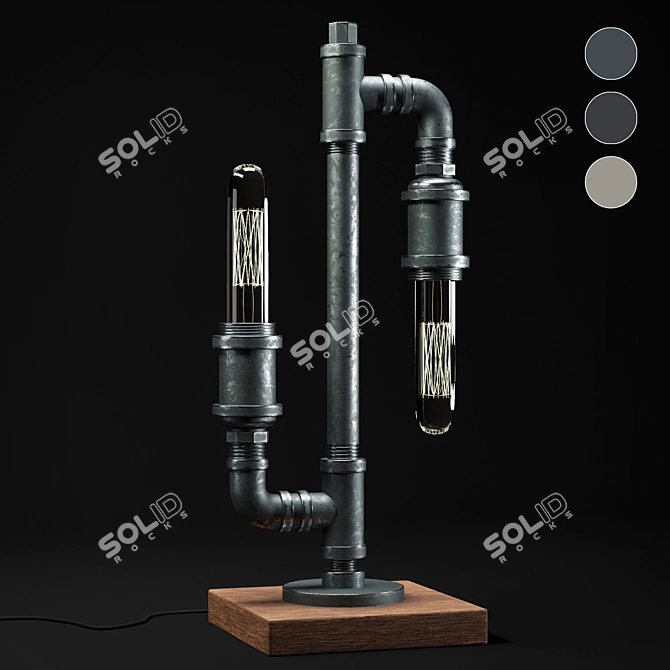 Industrial Pipe Light Fixture 3D model image 1