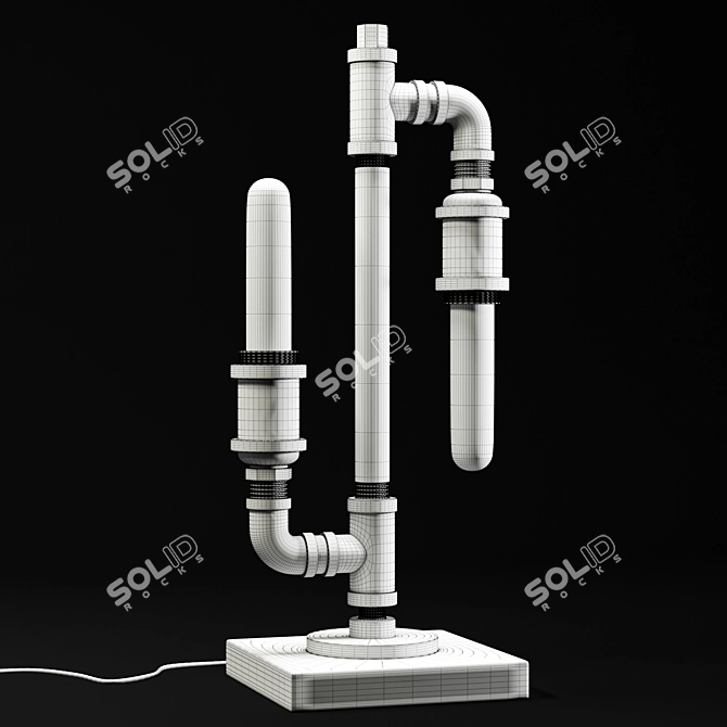 Industrial Pipe Light Fixture 3D model image 4