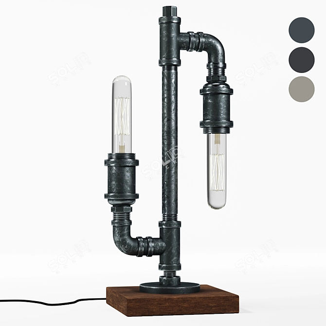 Industrial Pipe Light Fixture 3D model image 5