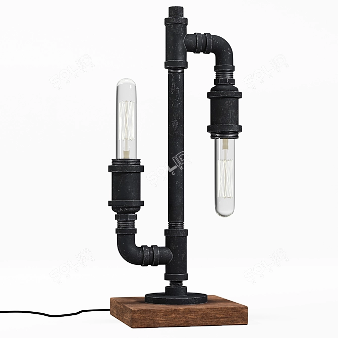 Industrial Pipe Light Fixture 3D model image 6