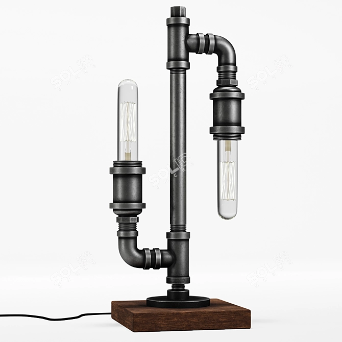 Industrial Pipe Light Fixture 3D model image 7