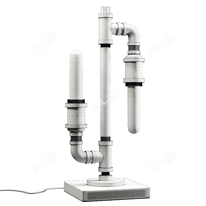Industrial Pipe Light Fixture 3D model image 8