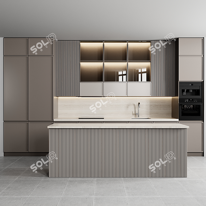 Modern Kitchen 3D Model 3D model image 1