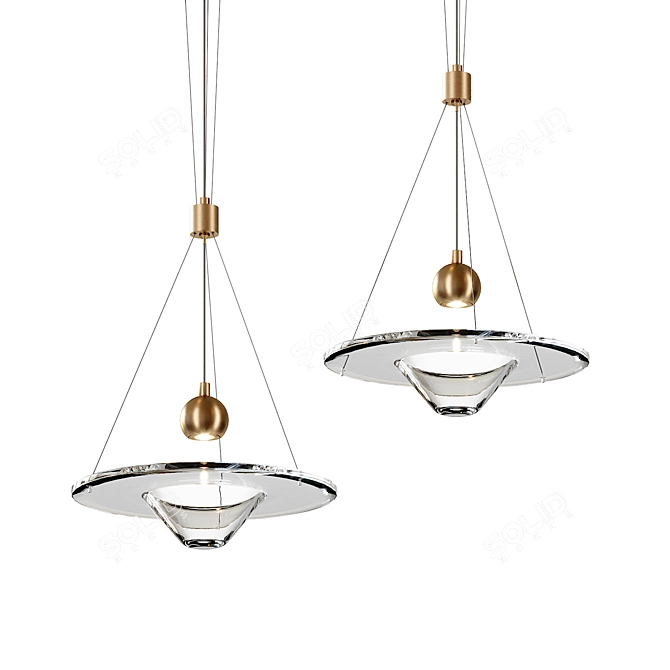 Elegant Clepsydra B Pendant Lamp 3D model image 1