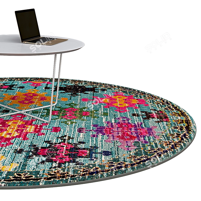 Elegant Circle Rugs Collection 3D model image 2