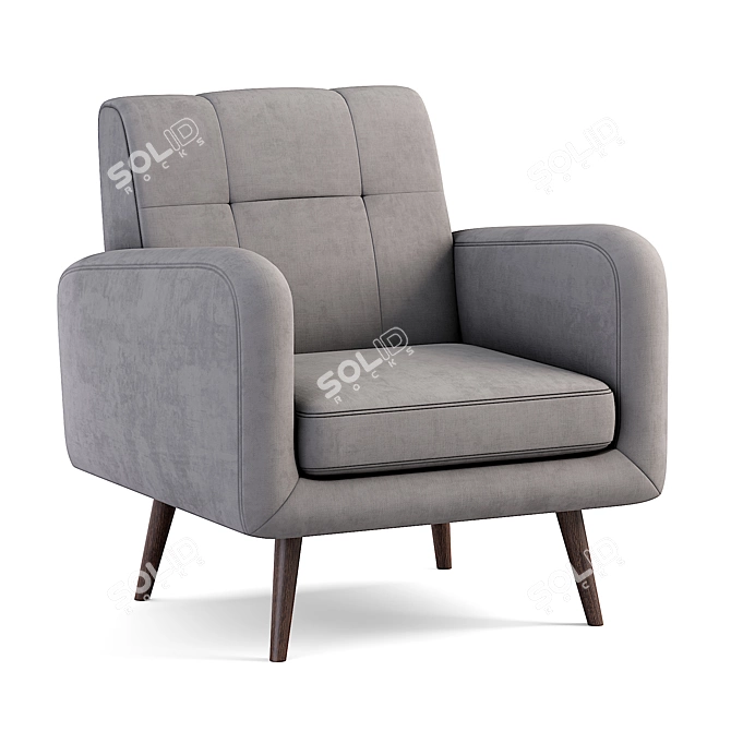 Modern Keflavik Arm Chair: Mid-century Style 3D model image 1