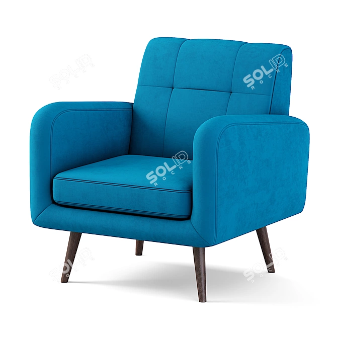 Modern Keflavik Arm Chair: Mid-century Style 3D model image 2