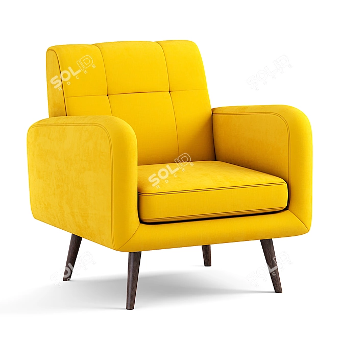 Modern Keflavik Arm Chair: Mid-century Style 3D model image 3