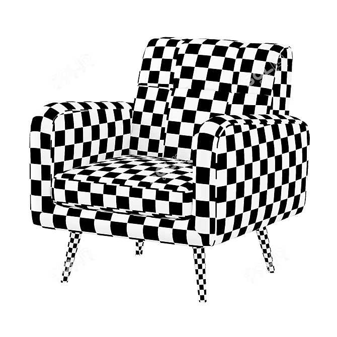 Modern Keflavik Arm Chair: Mid-century Style 3D model image 4