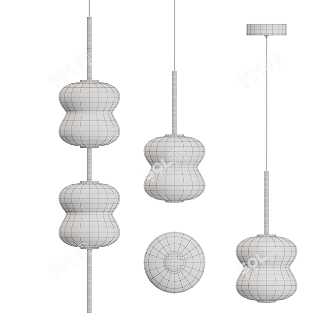 Title: Elegant LED Pendant Lamp 3D model image 5